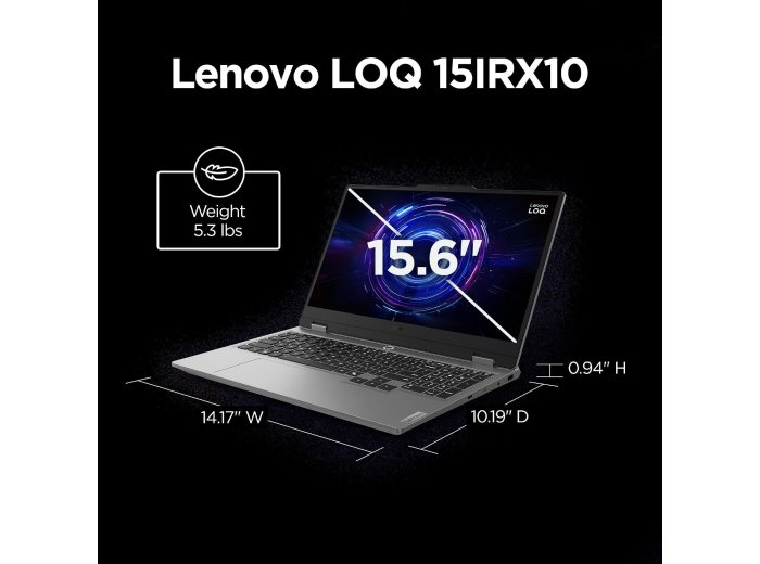Lenovo LOQ AI-Powered Gaming Laptop - Intel Core i7-13650HX, 15.6" FHD IPS 144Hz Display, GeForce RTX 5050, 16GB Memory, 1TB Storage, G-Sync, Luna Grey